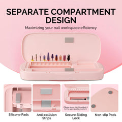 MelodySusie acrylic nail tool storage box dustproof cap protects tools during travel