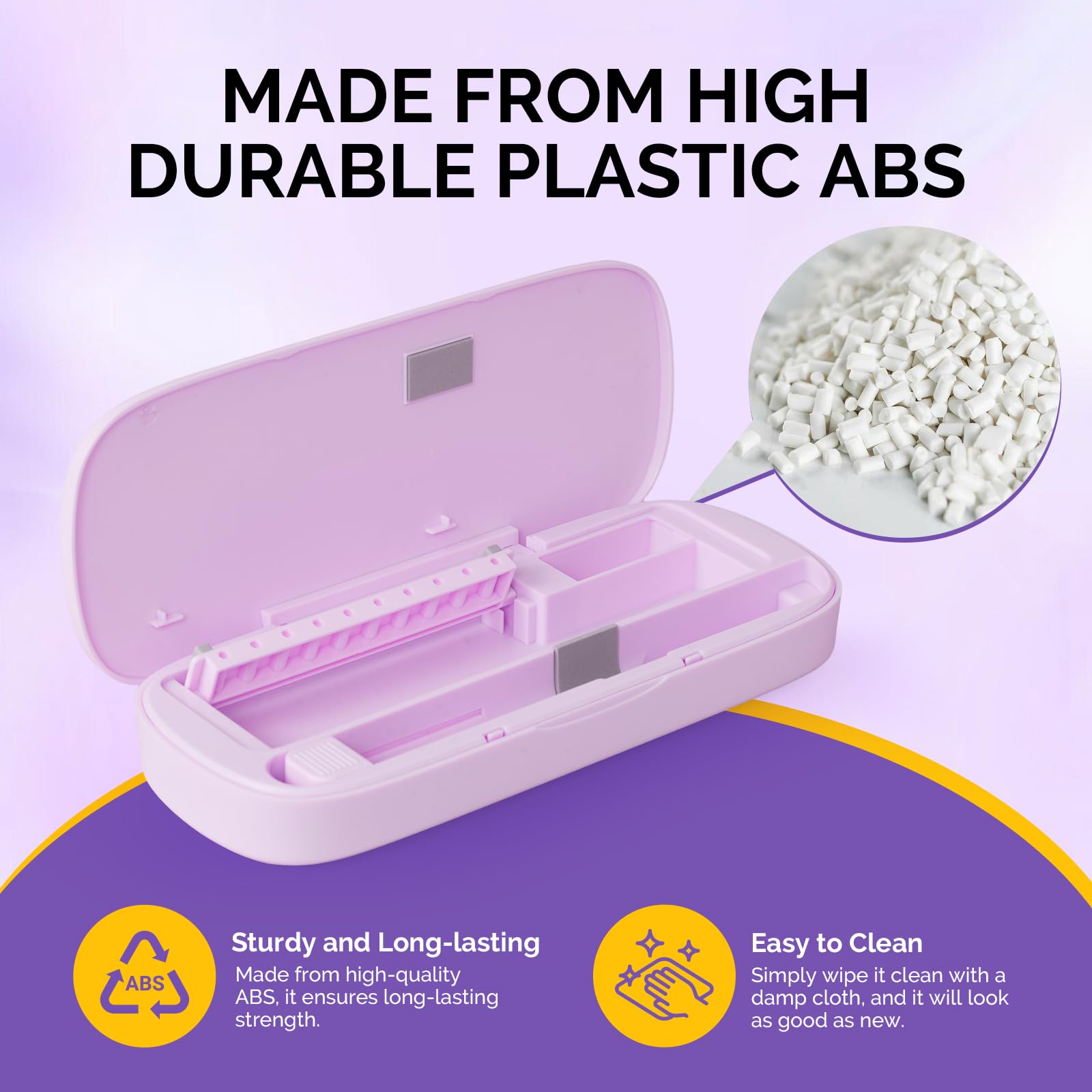 MelodySusie acrylic nail tool storage box open-view reveals easy visibility of tools