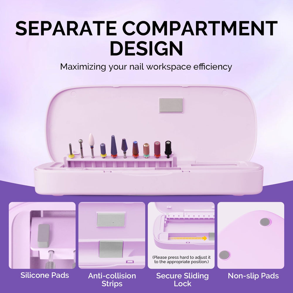 MelodySusie acrylic nail tool storage box portable-size demonstrates travel-friendly compact design