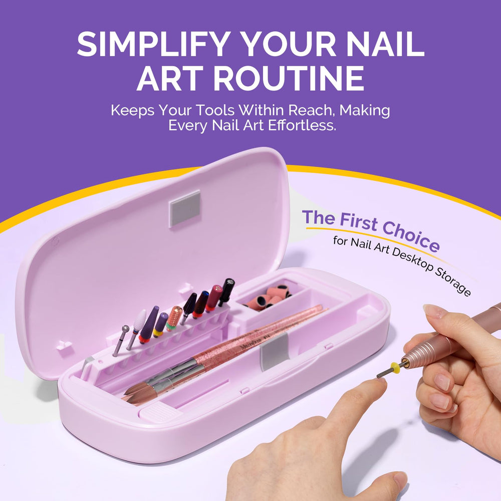 MelodySusie acrylic nail tool storage box travel-friendly angle showcases on-the-go manicure use