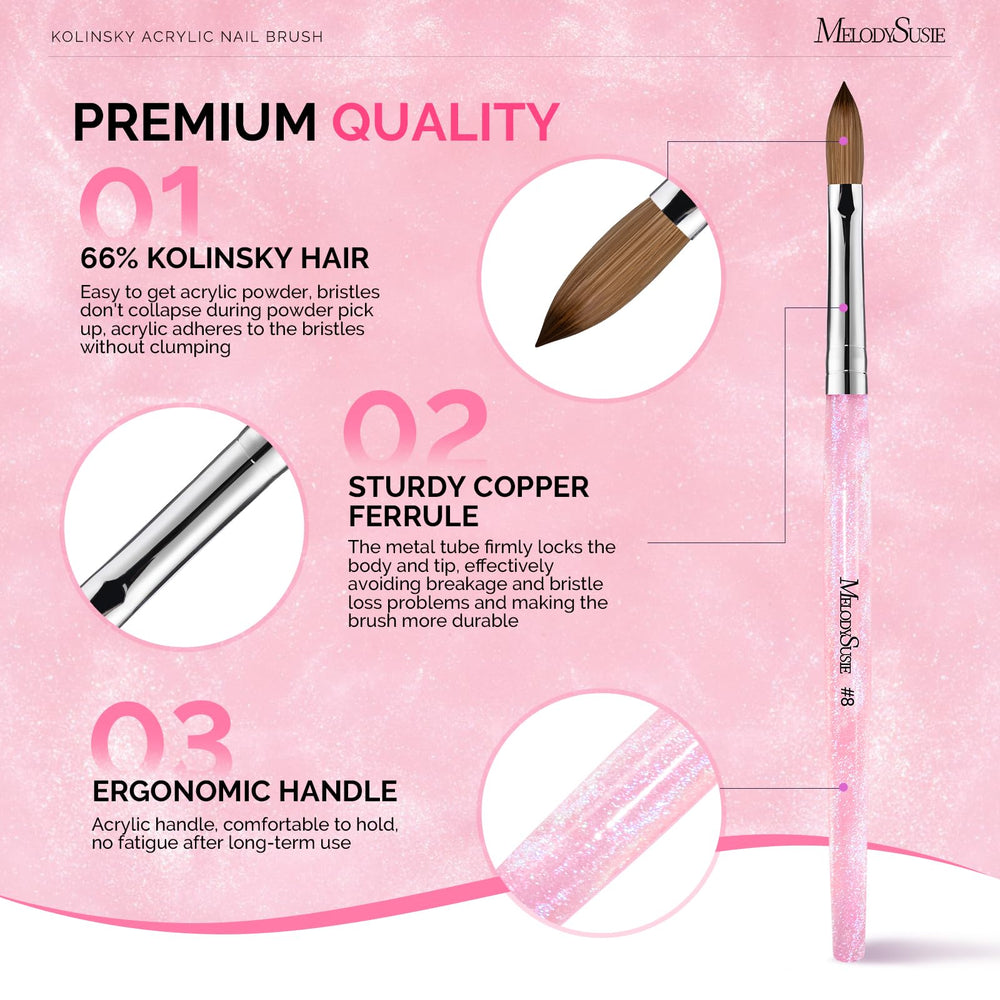 Aurora Collection fine glitter brush for stylish acrylics