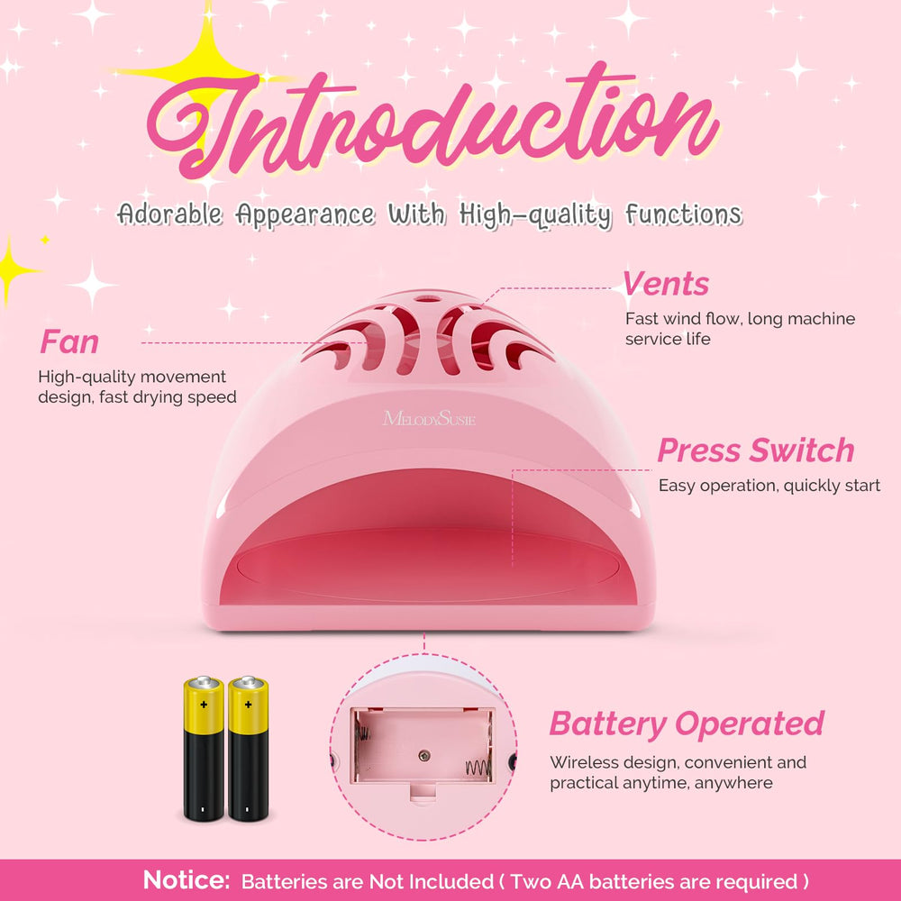 MelodySusie battery-operated nail dryer demonstrates cordless convenience