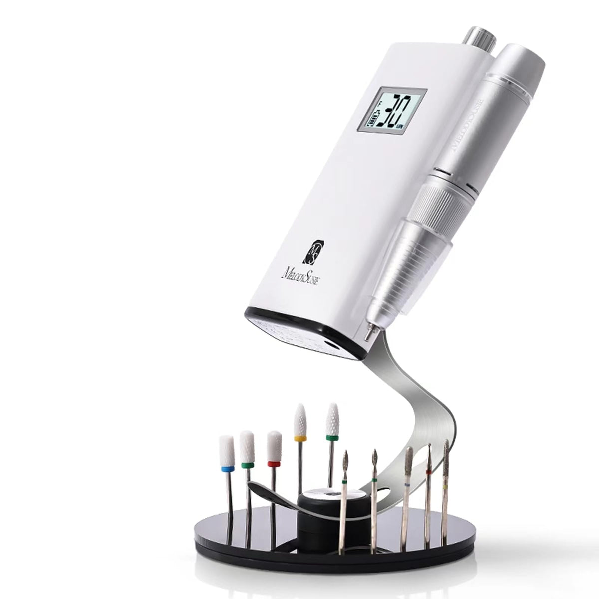 MelodySusie clip-on nail drill holder base stand keeps tools organized.