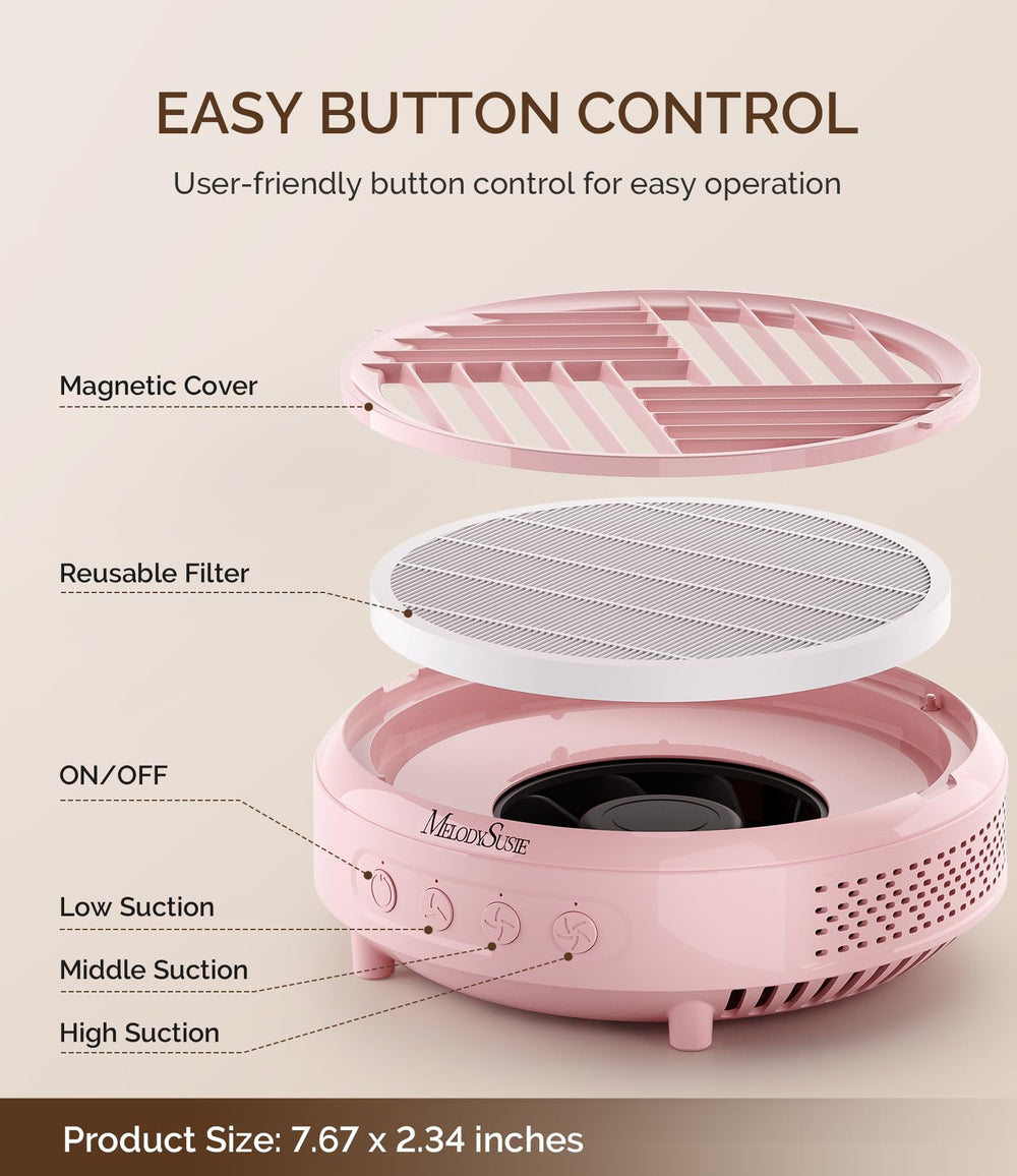 MelodySusie compact nail dust collector filter-removal demonstrates easy maintenance
