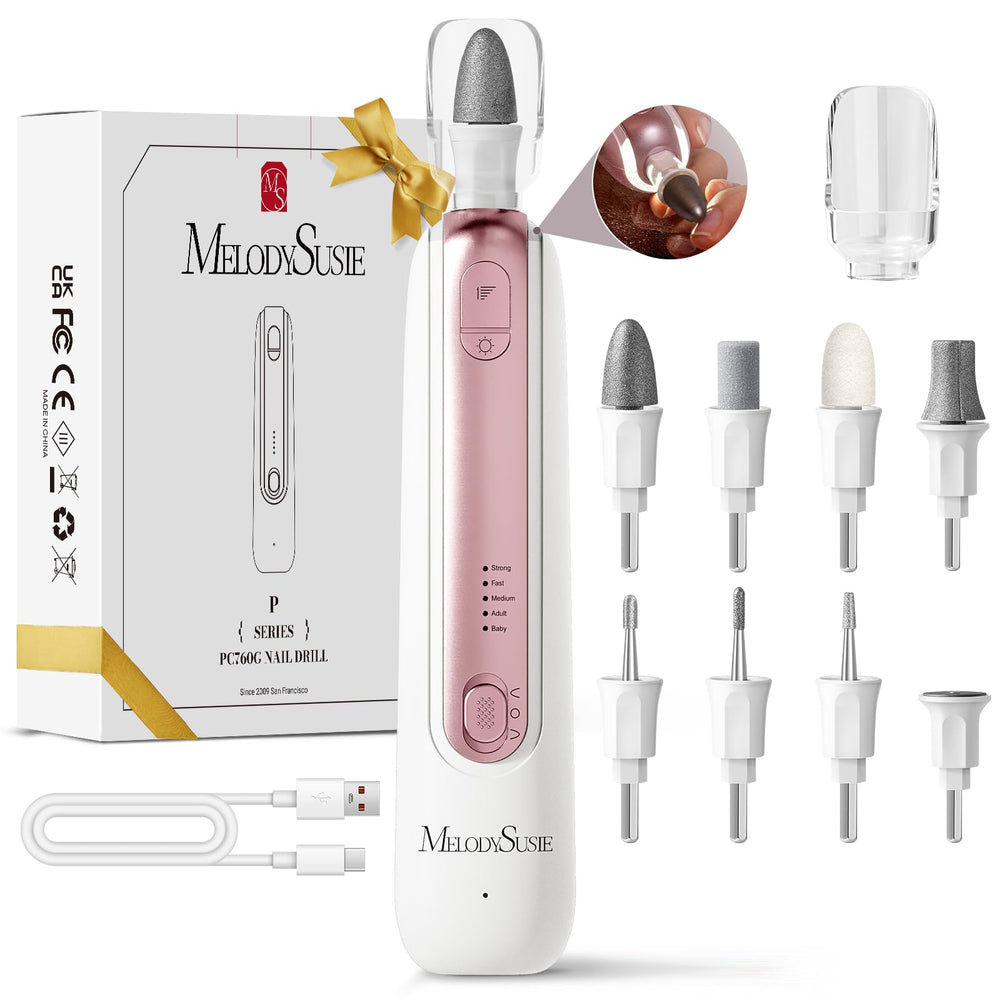 MelodySusie cordless nail drill with compact ergonomic design enables precise at-home manicures.