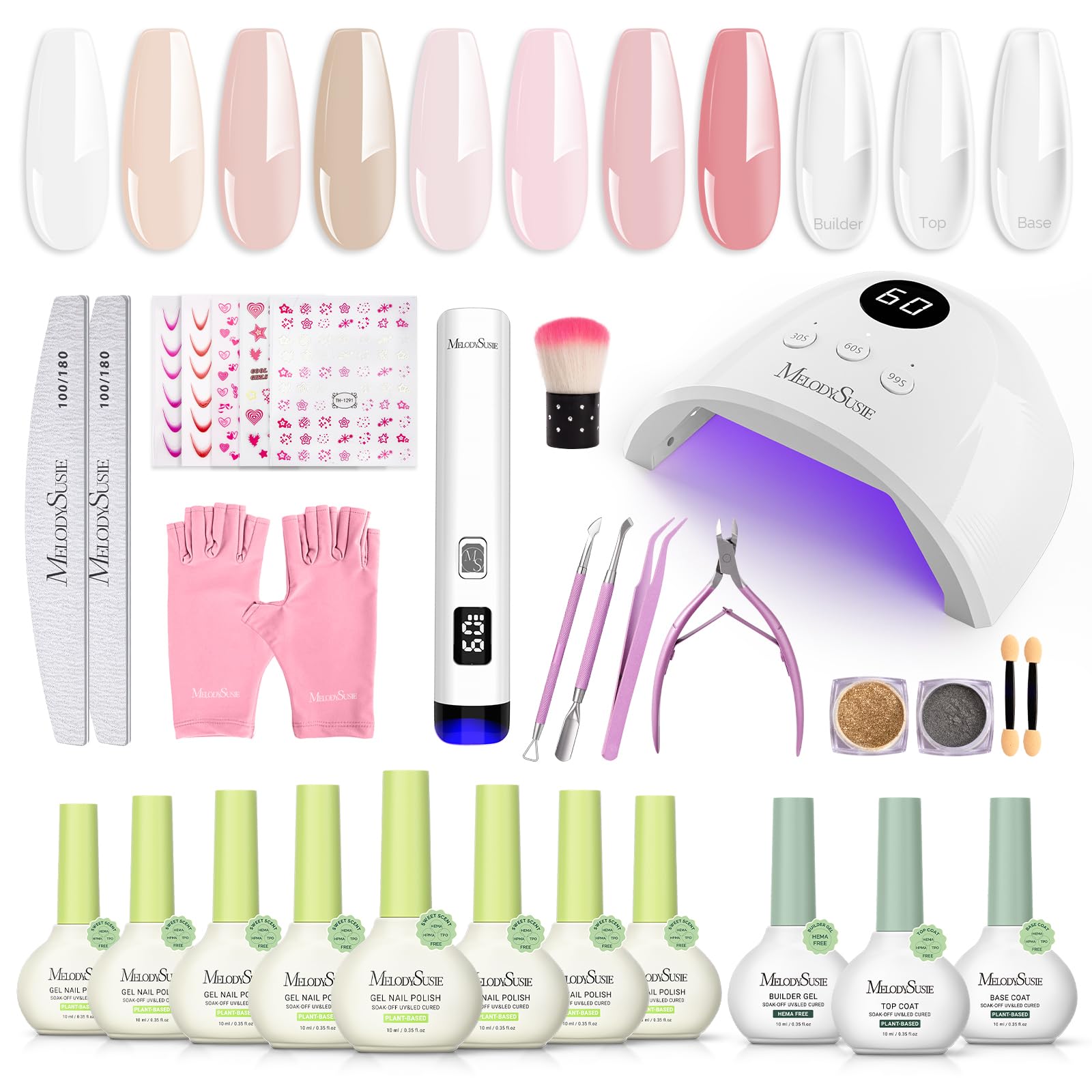 MelodySusie gel nail kit contents for easy at-home manicure