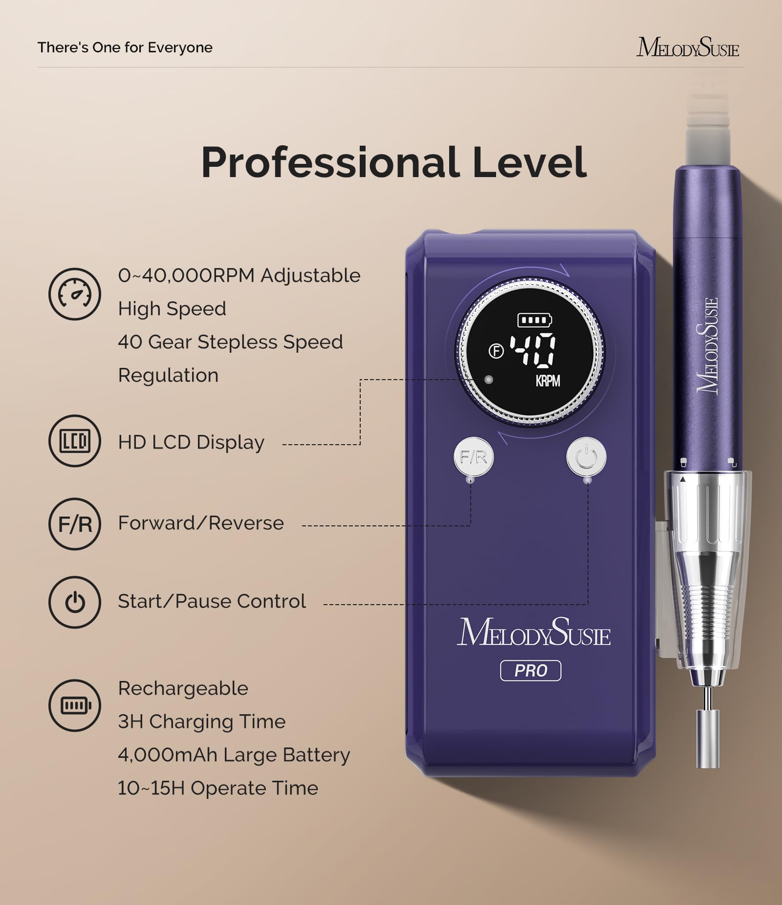 MelodySusie MB420G brushless motor for efficient, quiet grinding in salons.