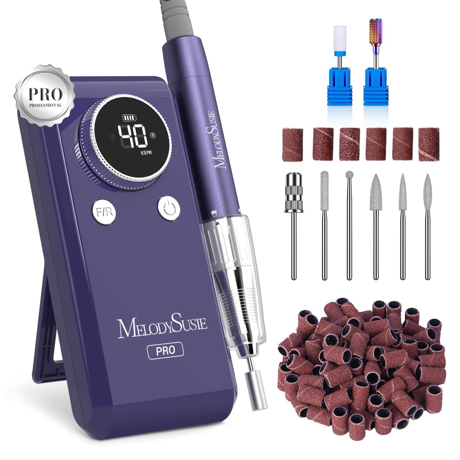 MelodySusie MB420G cordless nail drill in compact form for mobile salons.