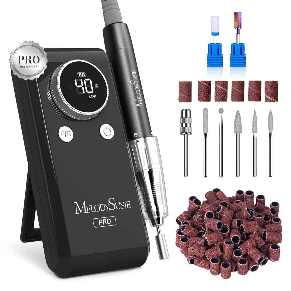 MelodySusie MB420G nail drill in case for portable setup