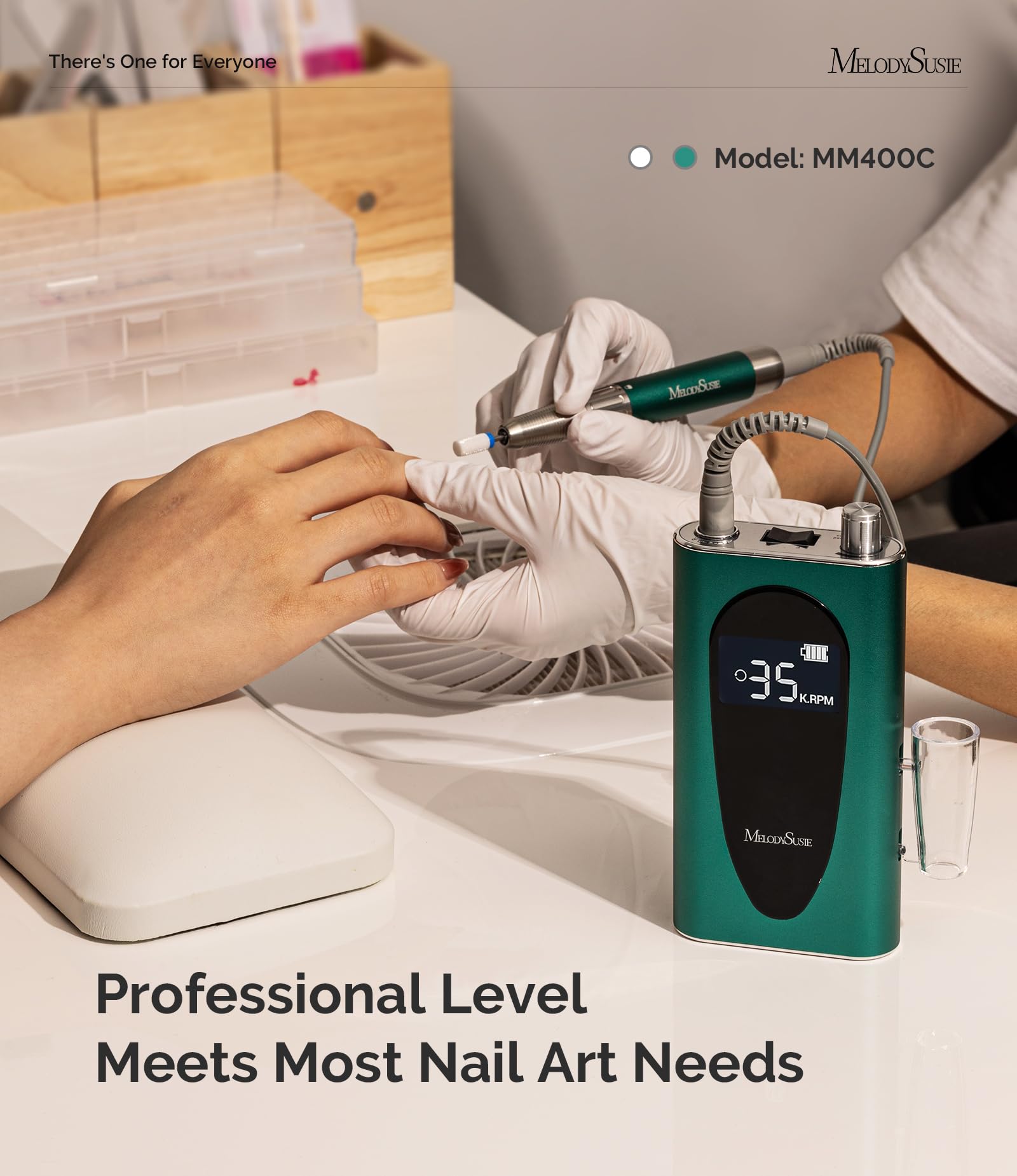 MelodySusie MM400C 4000mAh battery powering extended cordless sessions.