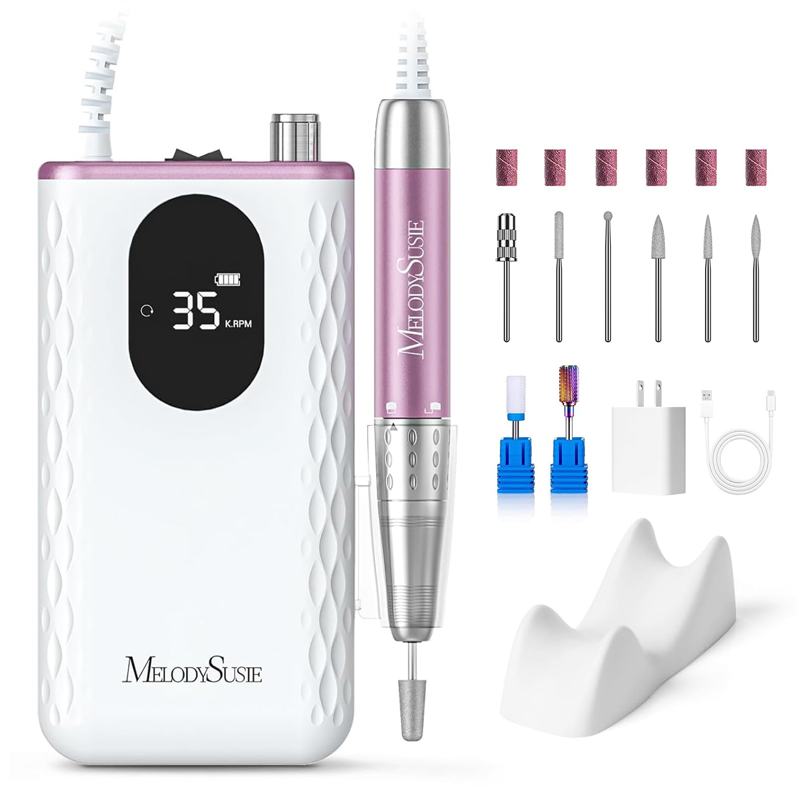 MelodySusie MM400D pro clip-on drill side view showing stable RPM for precise shaping