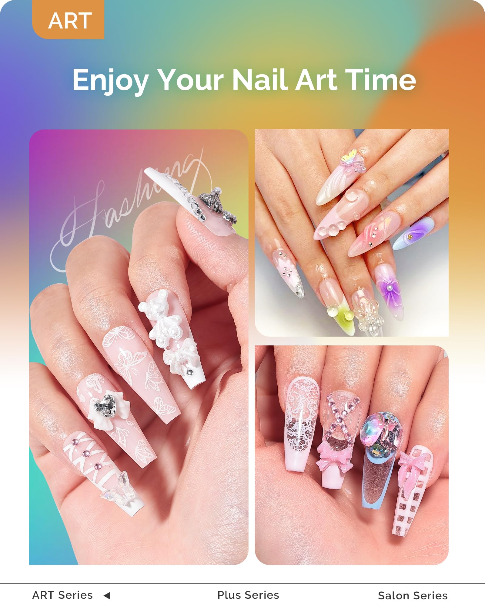 MelodySusie Nail art glue curing with rapid flash curing capability.