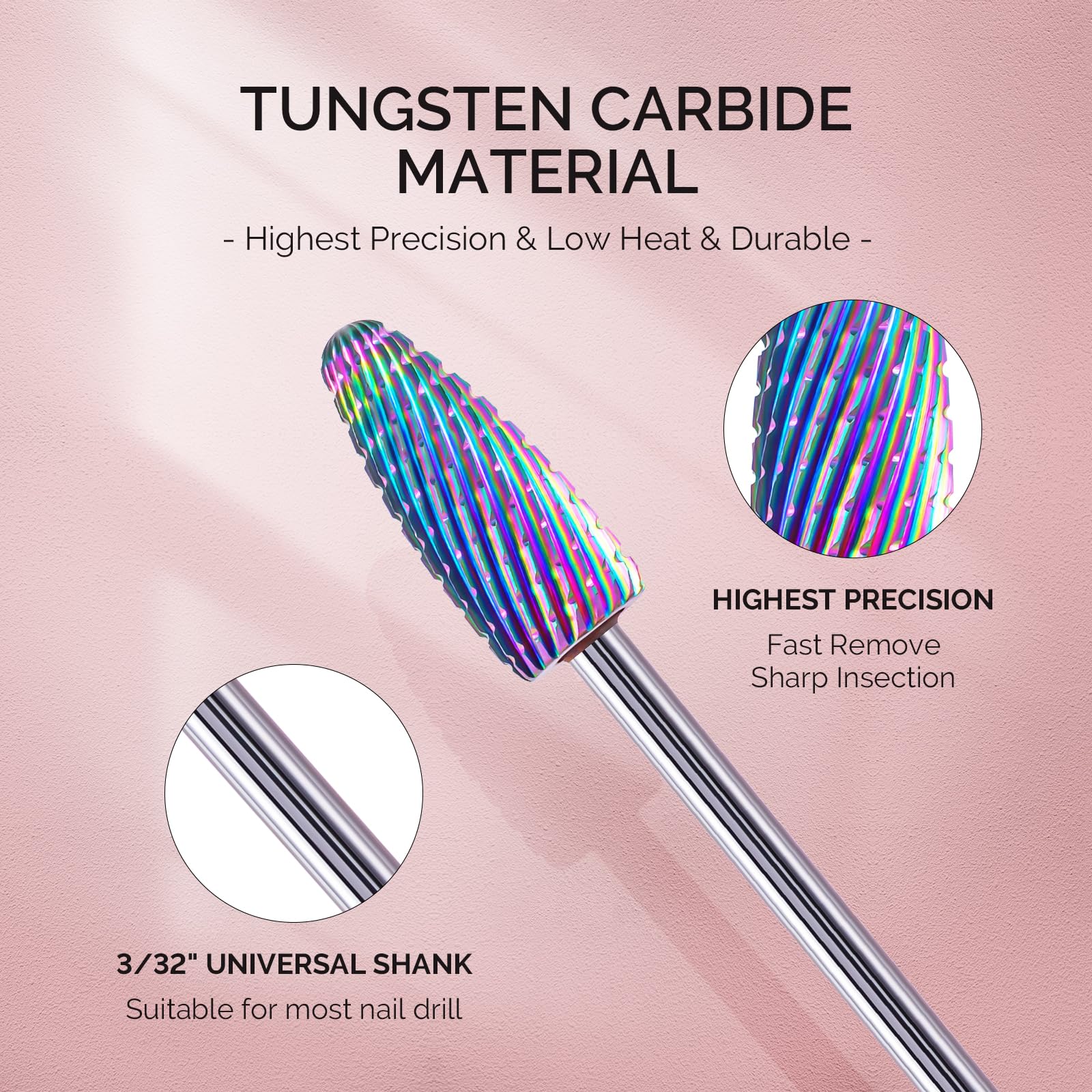 MelodySusie fine-grit bit for precision removal of acrylic and gel nails