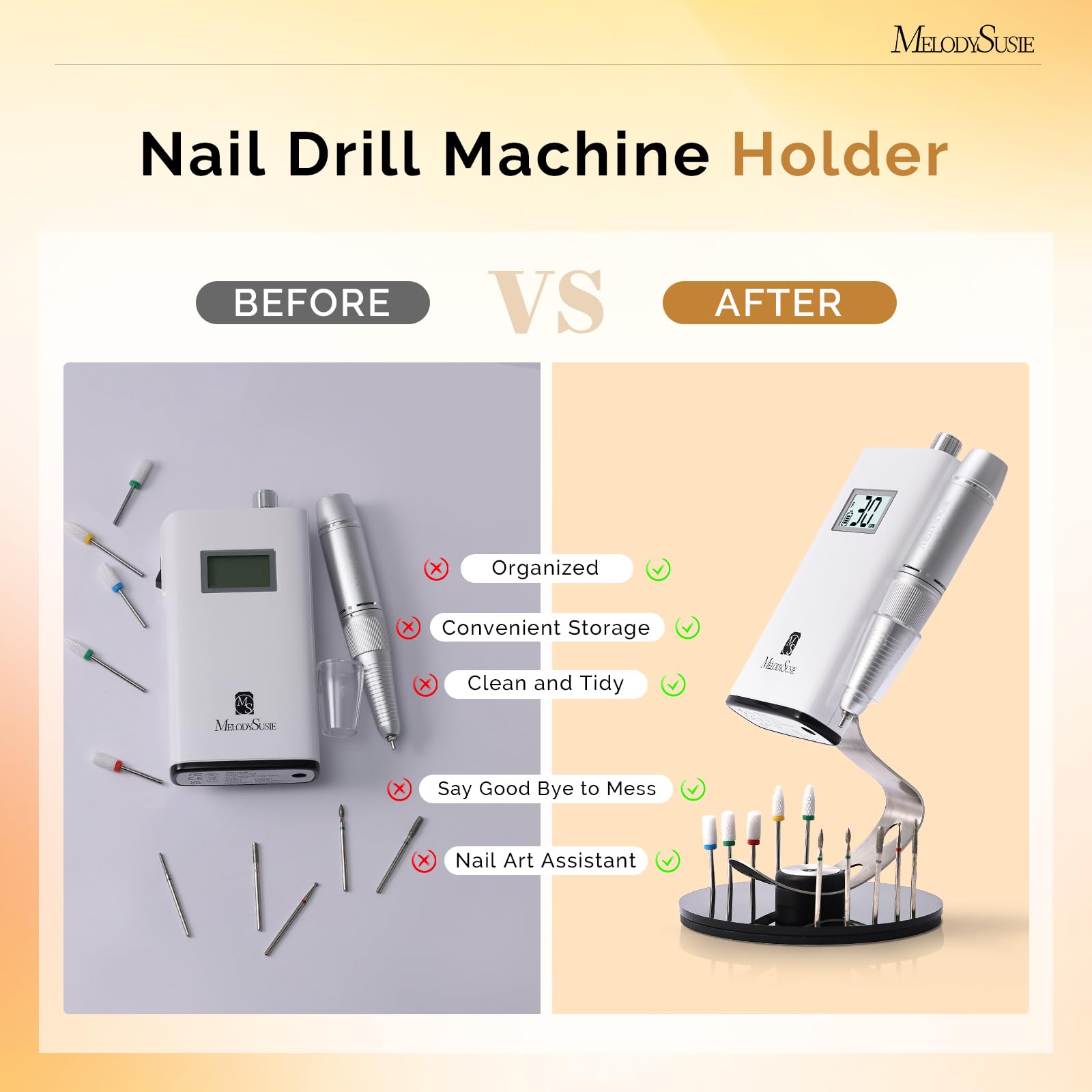 MelodySusie nail drill holder adjustable angle for different nail art setups.