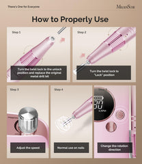 MelodySusie kit includes 6 bits and 50 sanding bands for versatile nail work