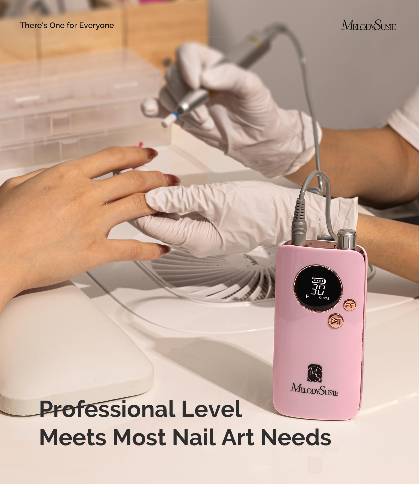 MelodySusie nail kit includes six bits and fifty sanding bands for versatility.