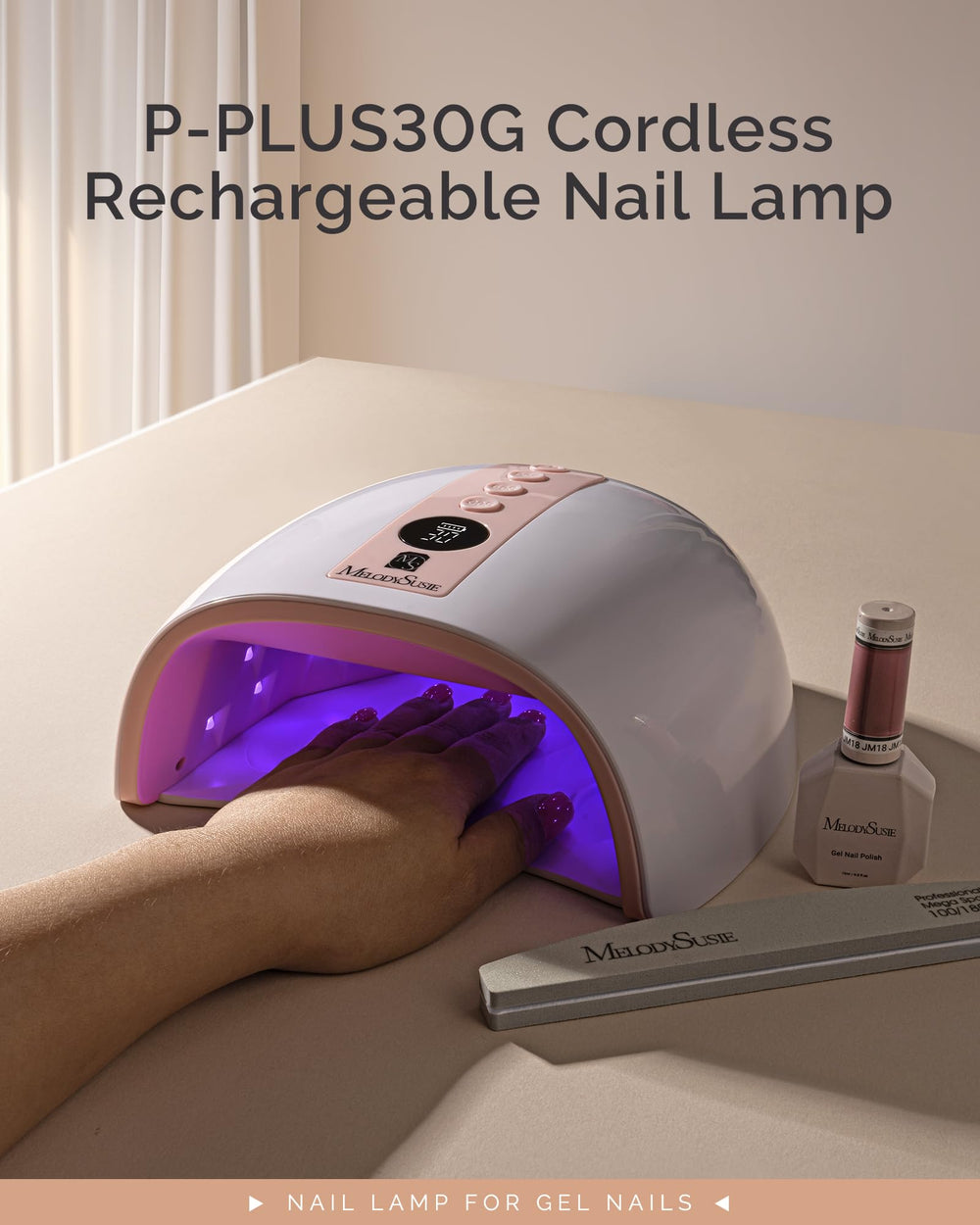 MelodySusie P-Plus30G smart sensor detects hand presence for instant curing.