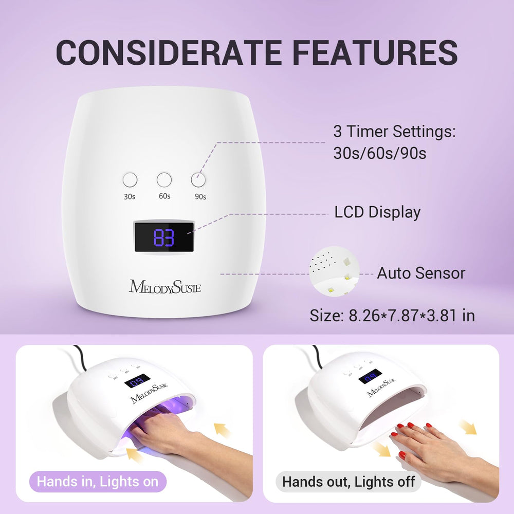 MelodySusie P-Plus30I 30 upgraded LEDs deliver fast, even curing for gels.