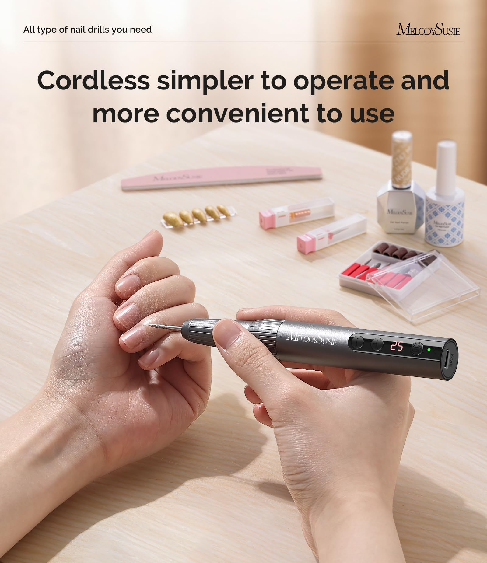 MelodySusie PC180E rechargeable battery enables cordless sessions anywhere.