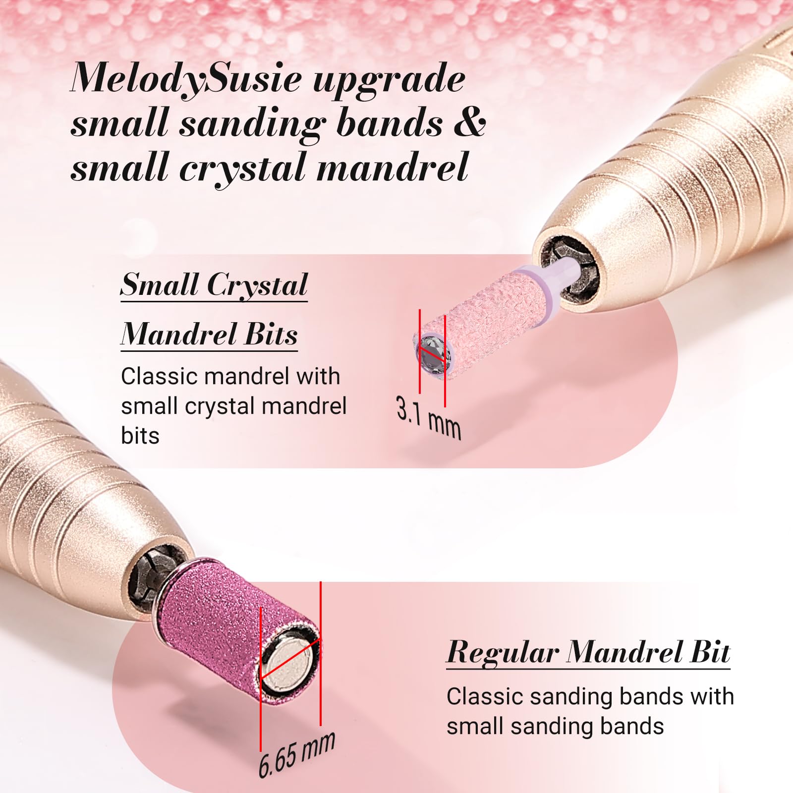 MelodySusie pink packaging highlights a versatile nail prep toolset.