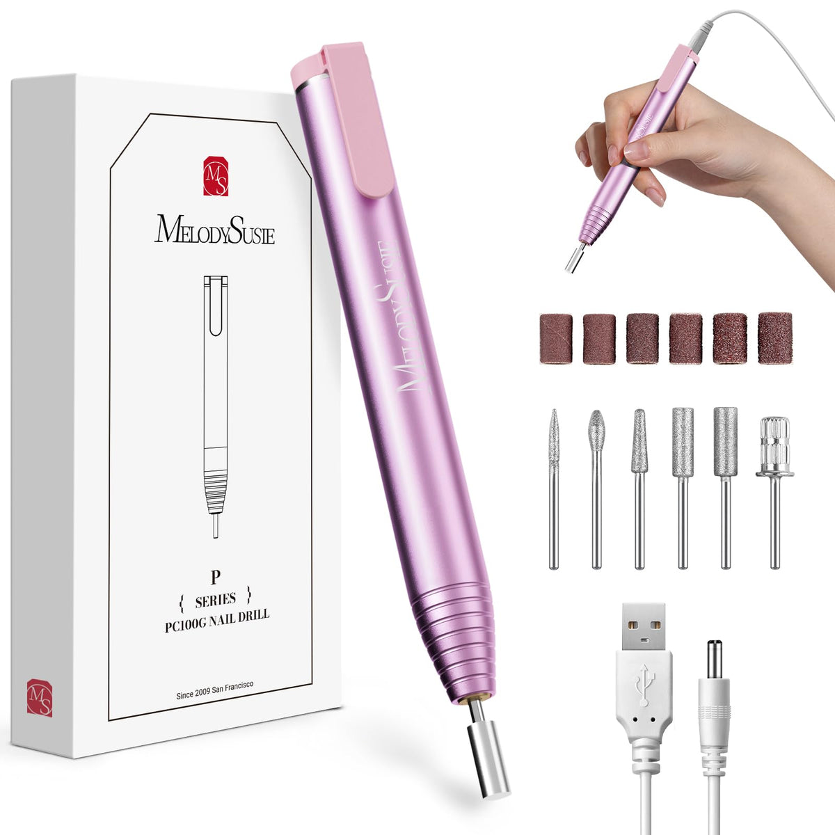 MelodySusie PocketNail Slim ergonomic pen design improves precision during shaping.