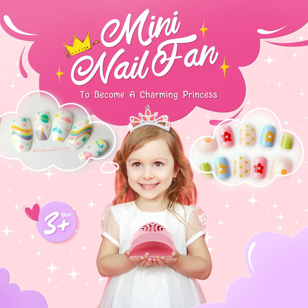 MelodySusie portable kids nail dryer in use speeds up nail polish drying