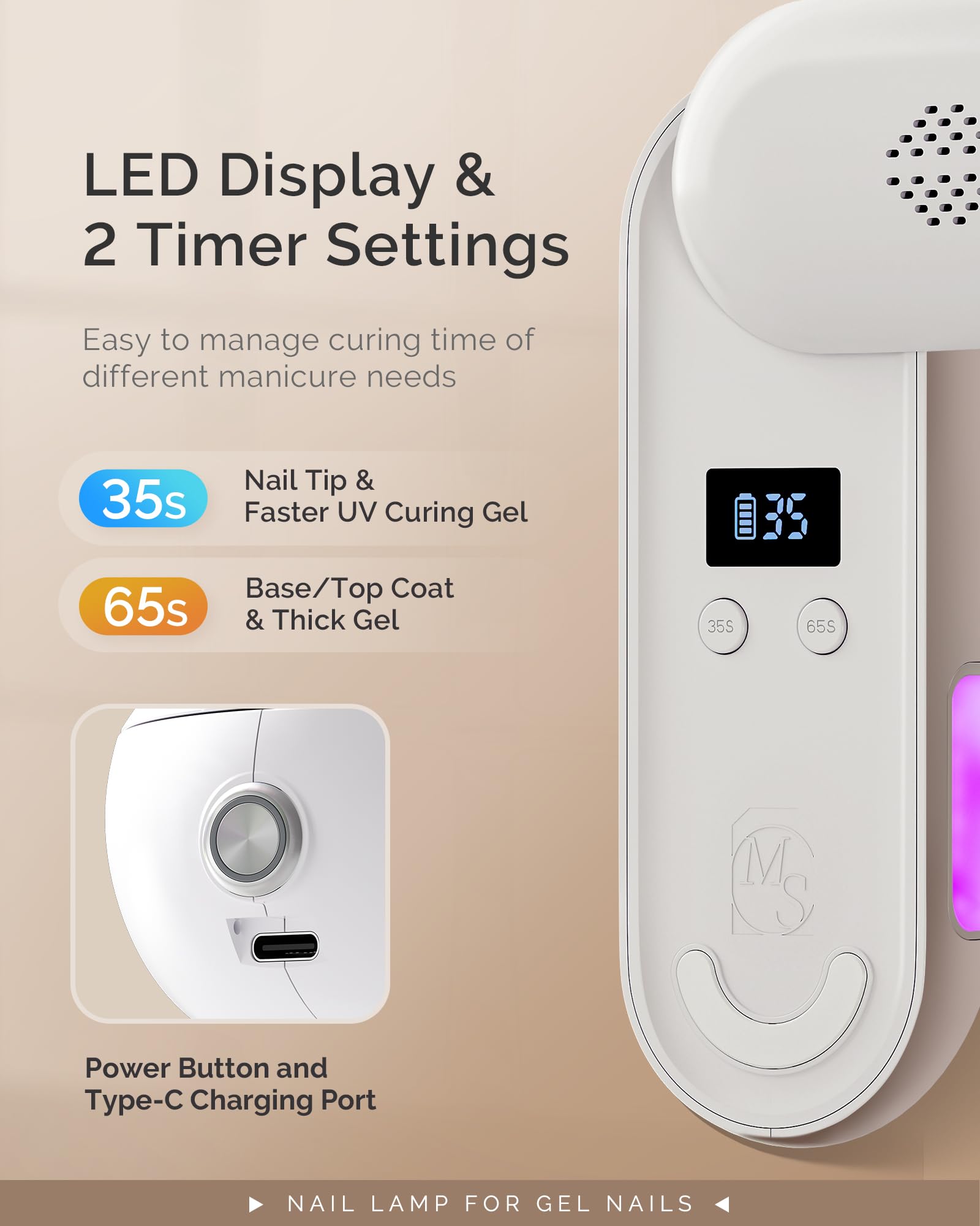 MelodySusie P-PLUS20F dual timer settings for flexible curing times