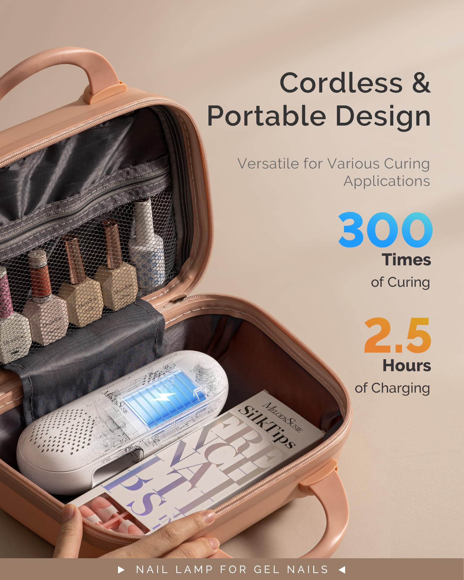 MelodySusie P-PLUS20F rechargeable battery enables cordless manicure sessions