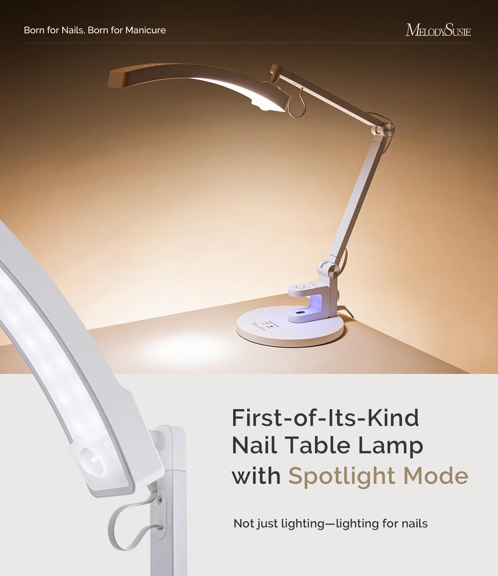 MelodySusie S-Pro29G nail spotlight detail highlights intricate nail art tasks.