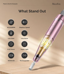MelodySusie SC300F cordless battery enables on-the-go manicures with long runtime.