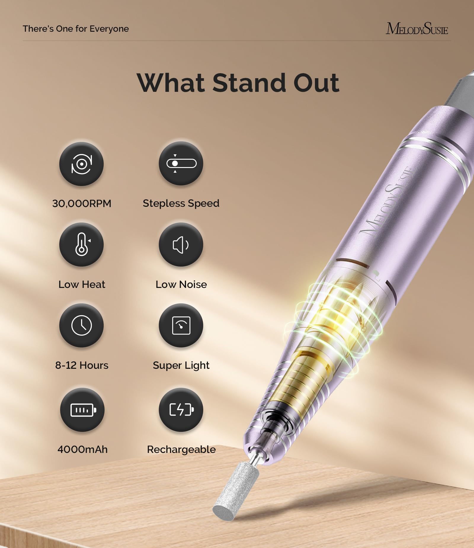 MelodySusie SC300F cordless nail drill ready for on-the-go gel removal.