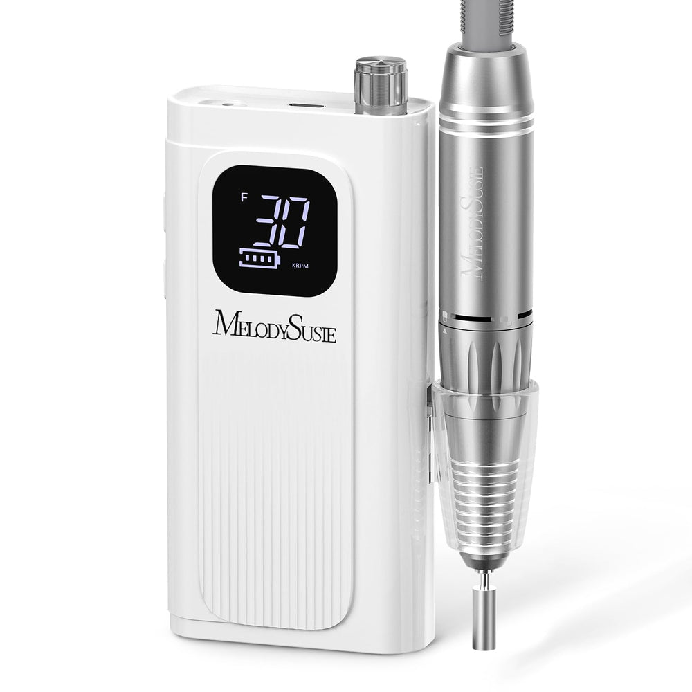 MelodySusie SC300F clip-on nail drill with LCD displays precise speed for home manicures.