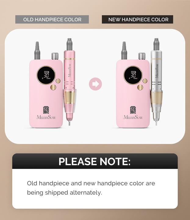 MelodySusie SC320F battery-status LCD displays RPM and battery for on-the-go manicures.