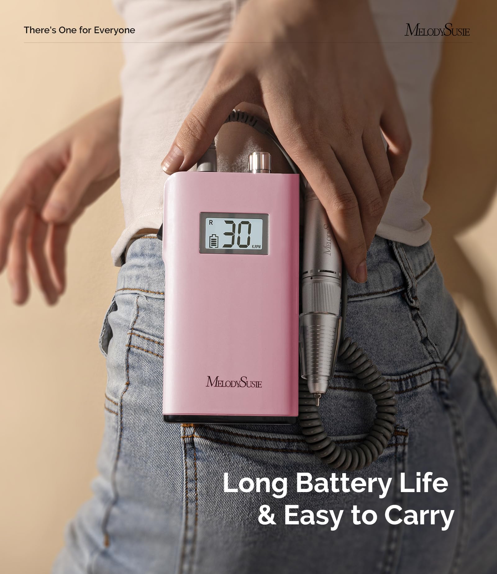 MelodySusie SC320H LCD RPM screen helps monitor performance during gel removal.