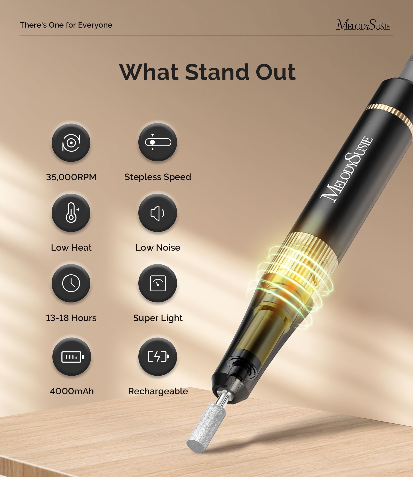 MelodySusie SM200F clip-on attachment enables precise cuticle care with minimal effort