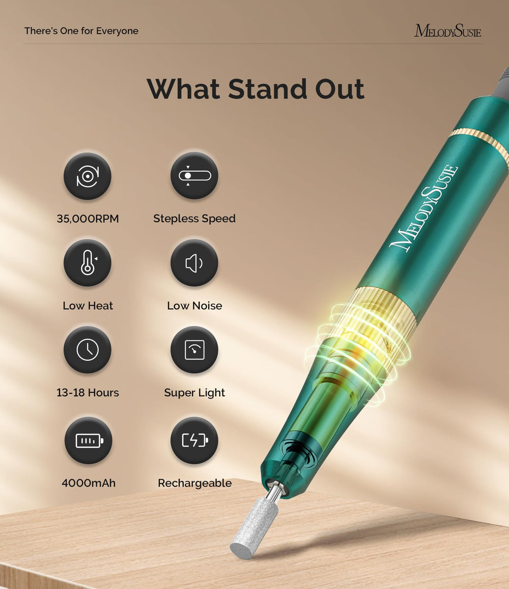 MelodySusie SM200F lightweight handpiece for comfortable nail sessions.