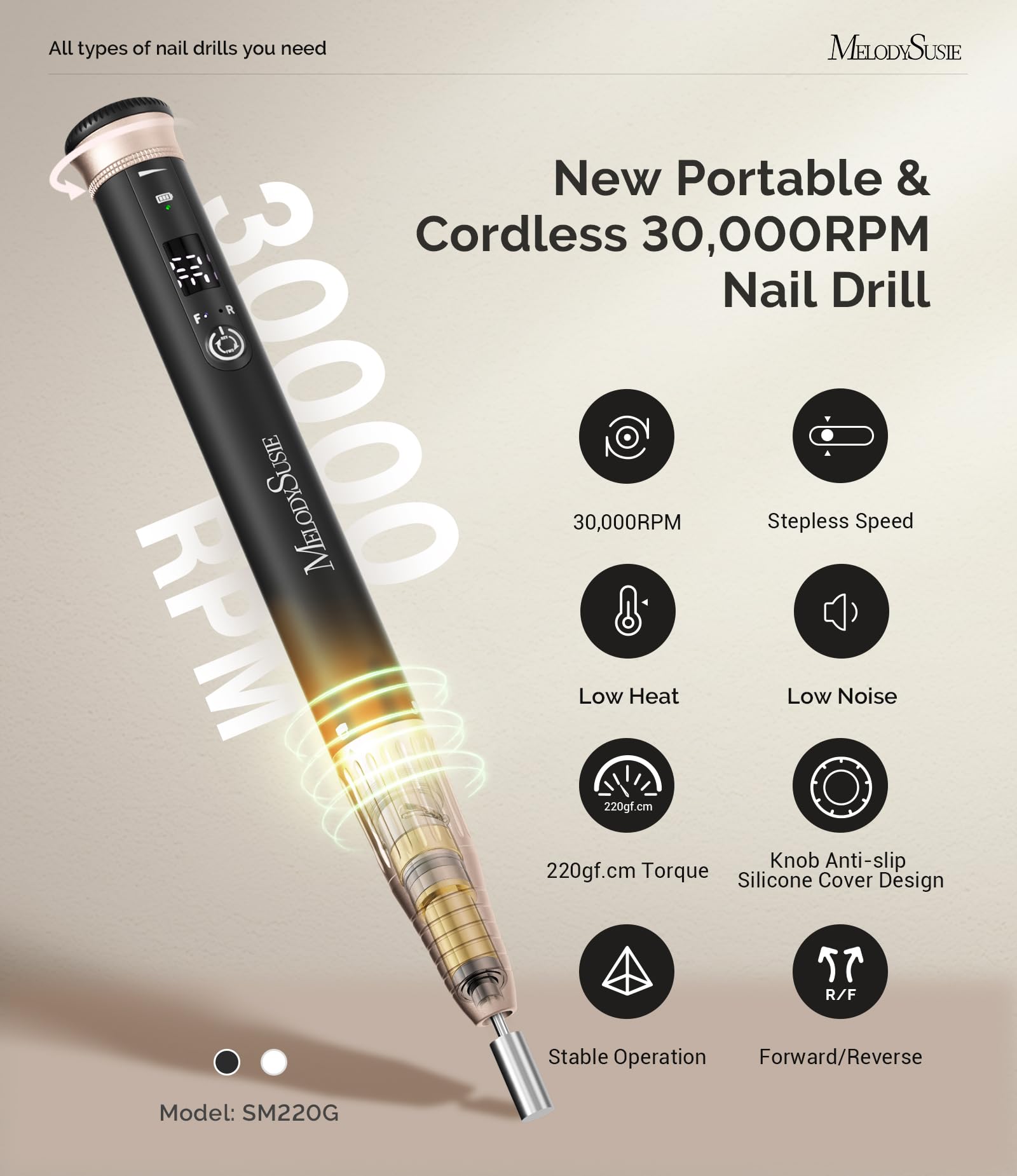 MelodySusie SM220G pen-shaped design fits comfortably for extended sessions.