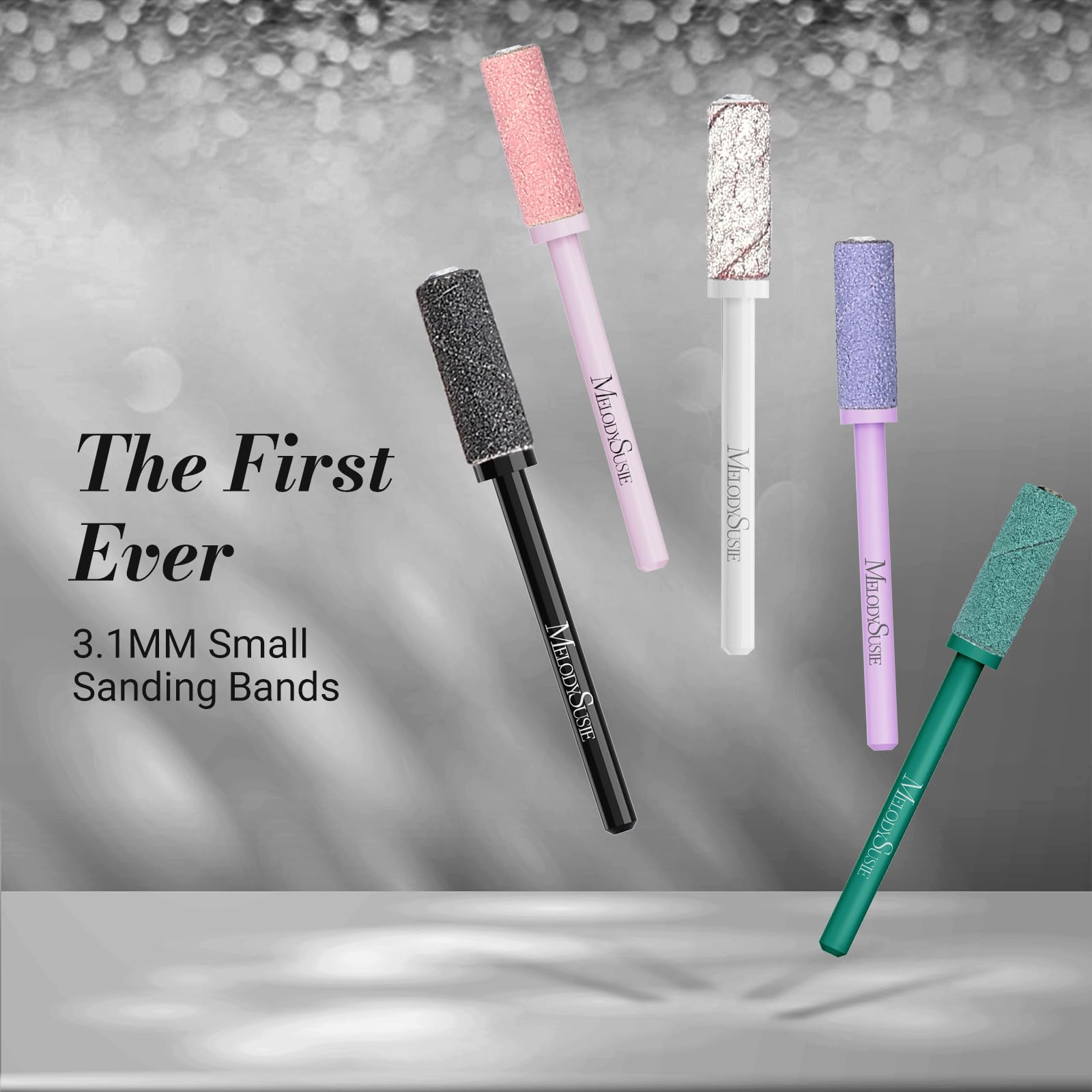 MelodySusie compact 3-32 inch mandrel shown, compatible with common drills for easy manicures.