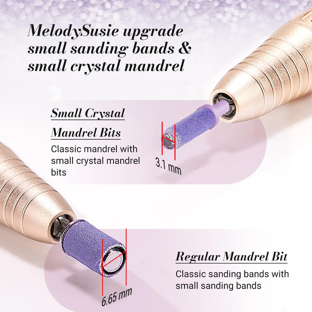 MelodySusie small mandrel 3-32 inch shank fits most nail drills.