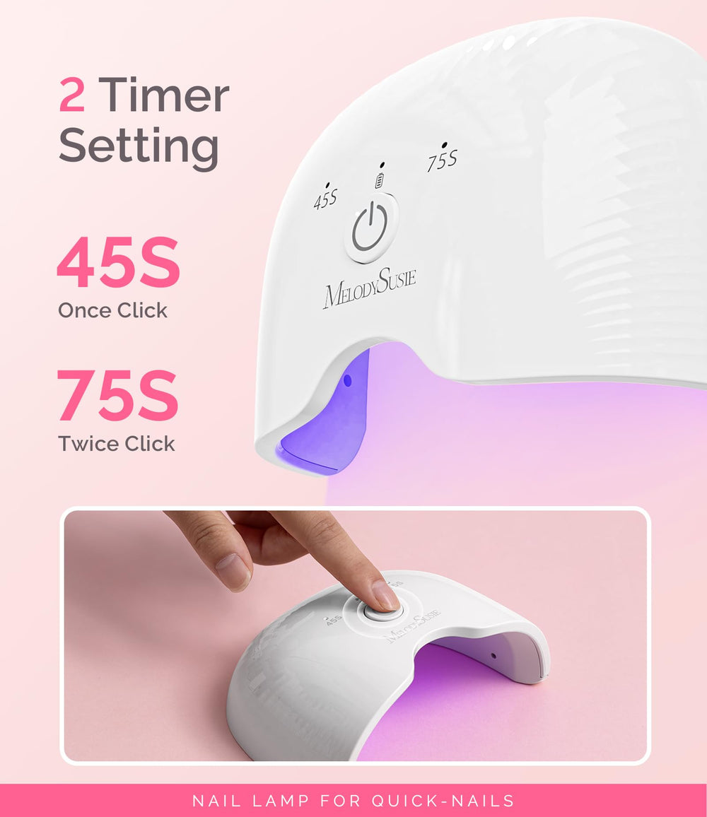 MelodySusie smart sensor activation enables hands-free curing during manicures.
