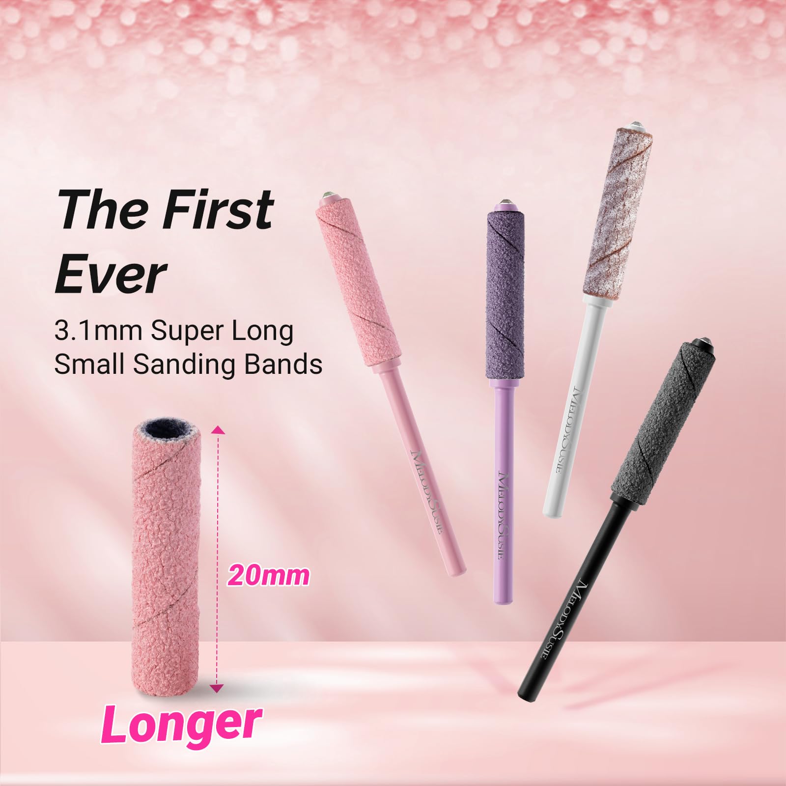MelodySusie super long small sanding bands for detailed nail prep and shaping