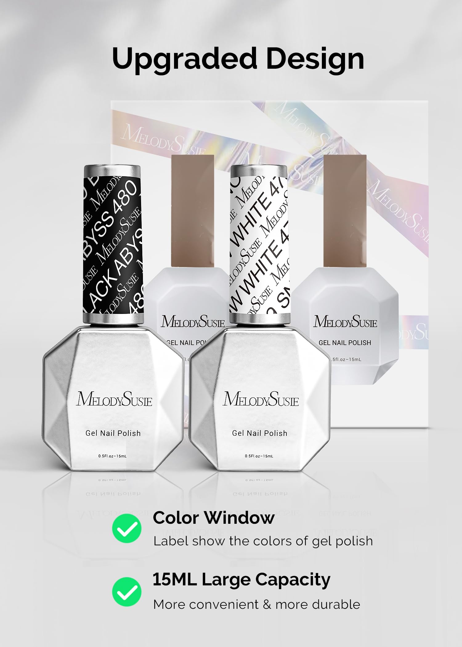 MelodySusie Thick Gel Nail Polish high gloss finish on nails