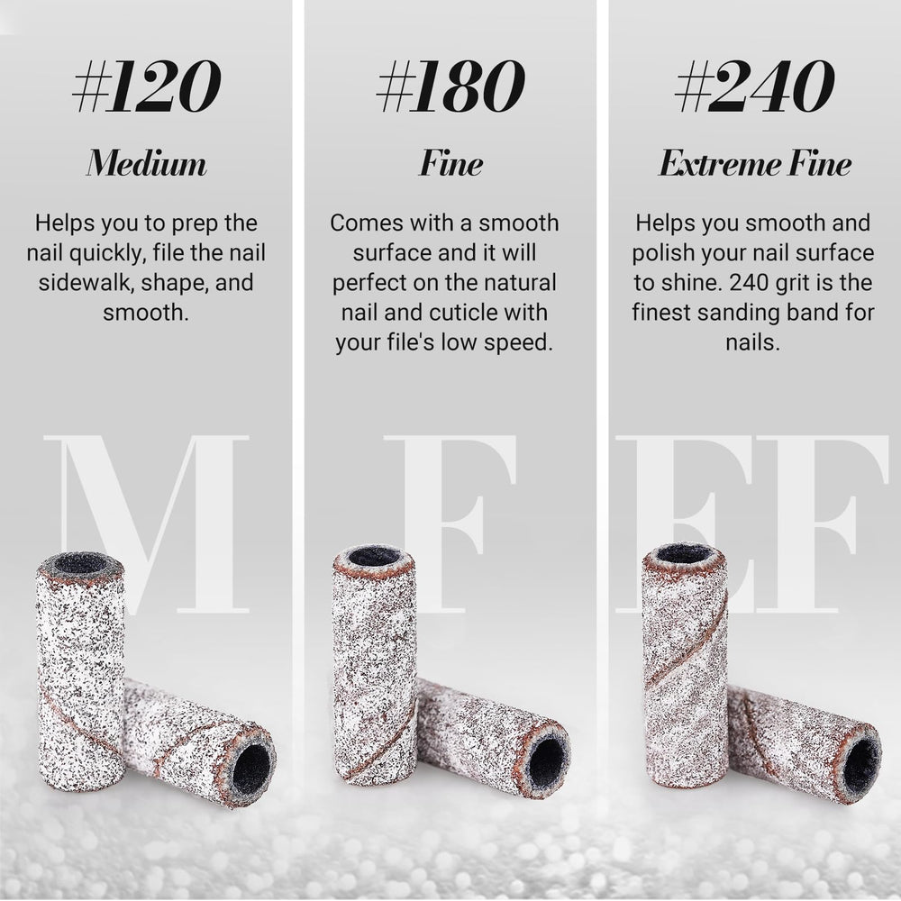 MelodySusie zebra 240 grit polishing for a smooth, shiny nail surface.