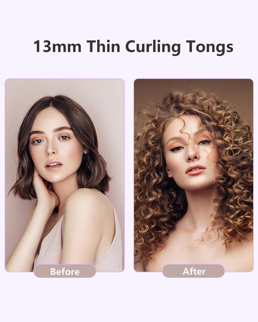 MELYDO curling iron LED display provides precise temperature control for consistent styling