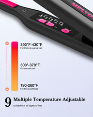 MELYDO mini flat iron heats up in 15 seconds for fast styling sessions.