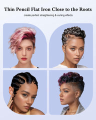 MELYDO Pencil Flat Iron styling bangs with precision at roots for a sleek look