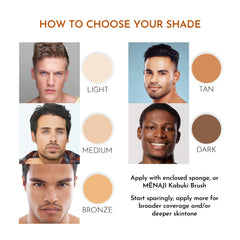Menaji HDPV Anti-Shine Powder flat pad applicator enables easy, even application.