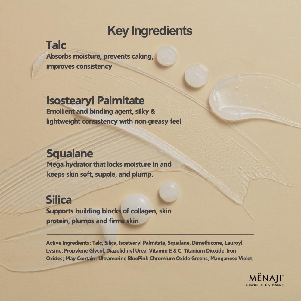 Menaji HDPV Anti-Shine Powder shade swatches show versatile tones for matching.