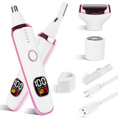 Mendaping nose-ear trimmer with LED display for precise grooming on the go.