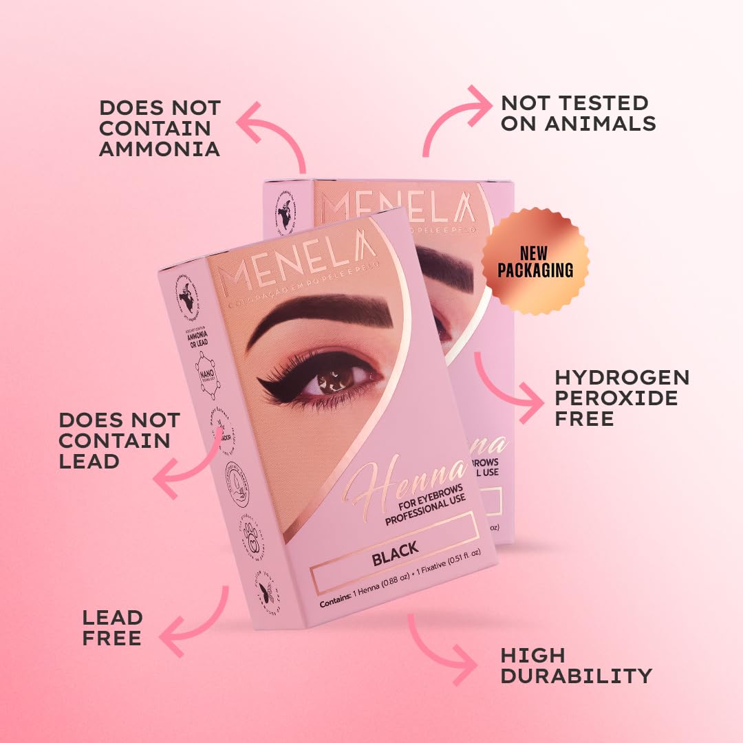 Menela Eyebrow Henna powder highlights rich pigment for natural brows